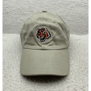 NFL Cincinnati Bengals Baseball‎ Hat Mens Hook Loop Tan Plain Logo Dad Cap OSFM